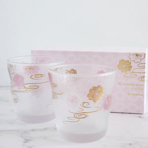 ADELIA Cherry Blossom Rock Glass Drinkware Set (2pcs)