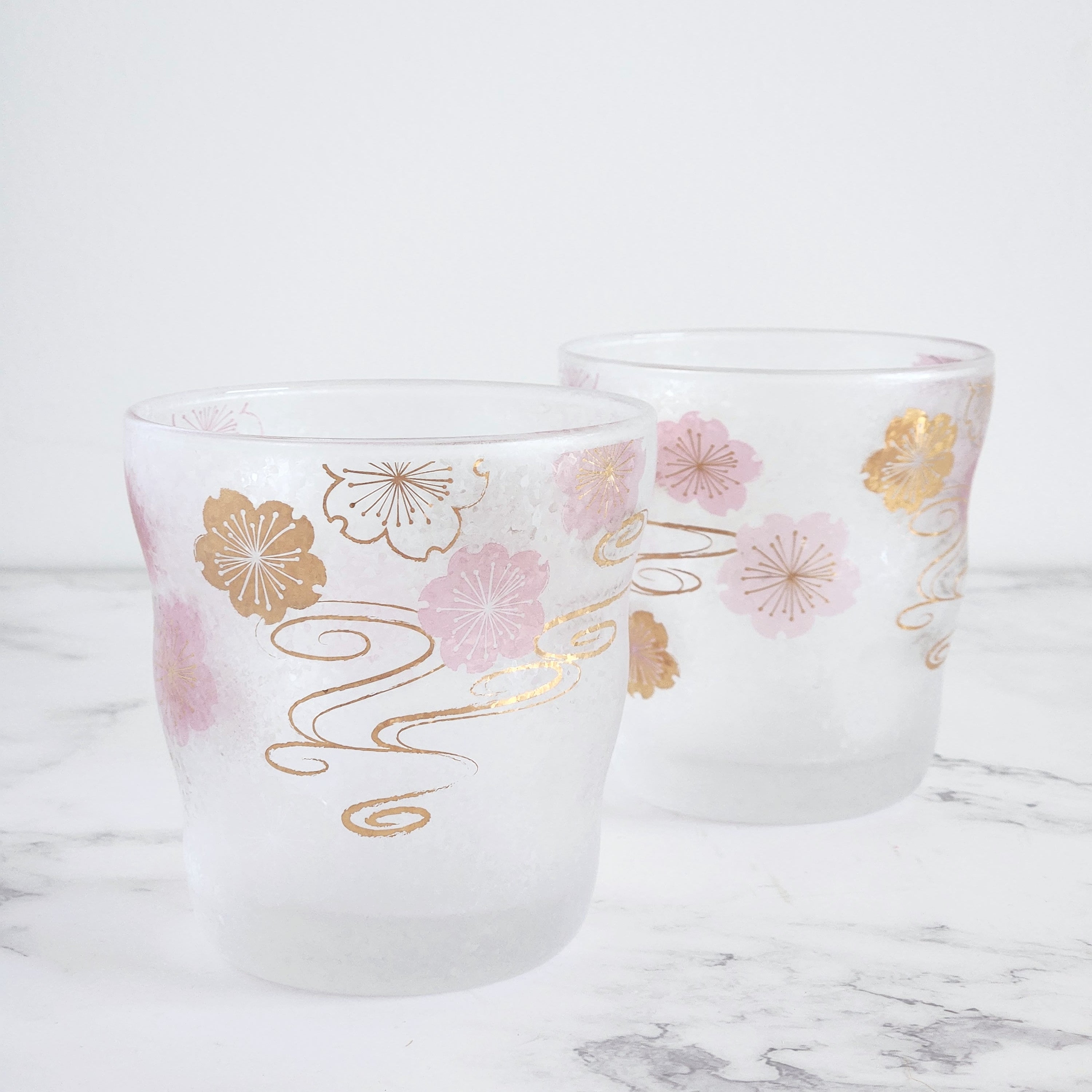 ADELIA Cherry Blossom Rock Glass Drinkware Set (2pcs)