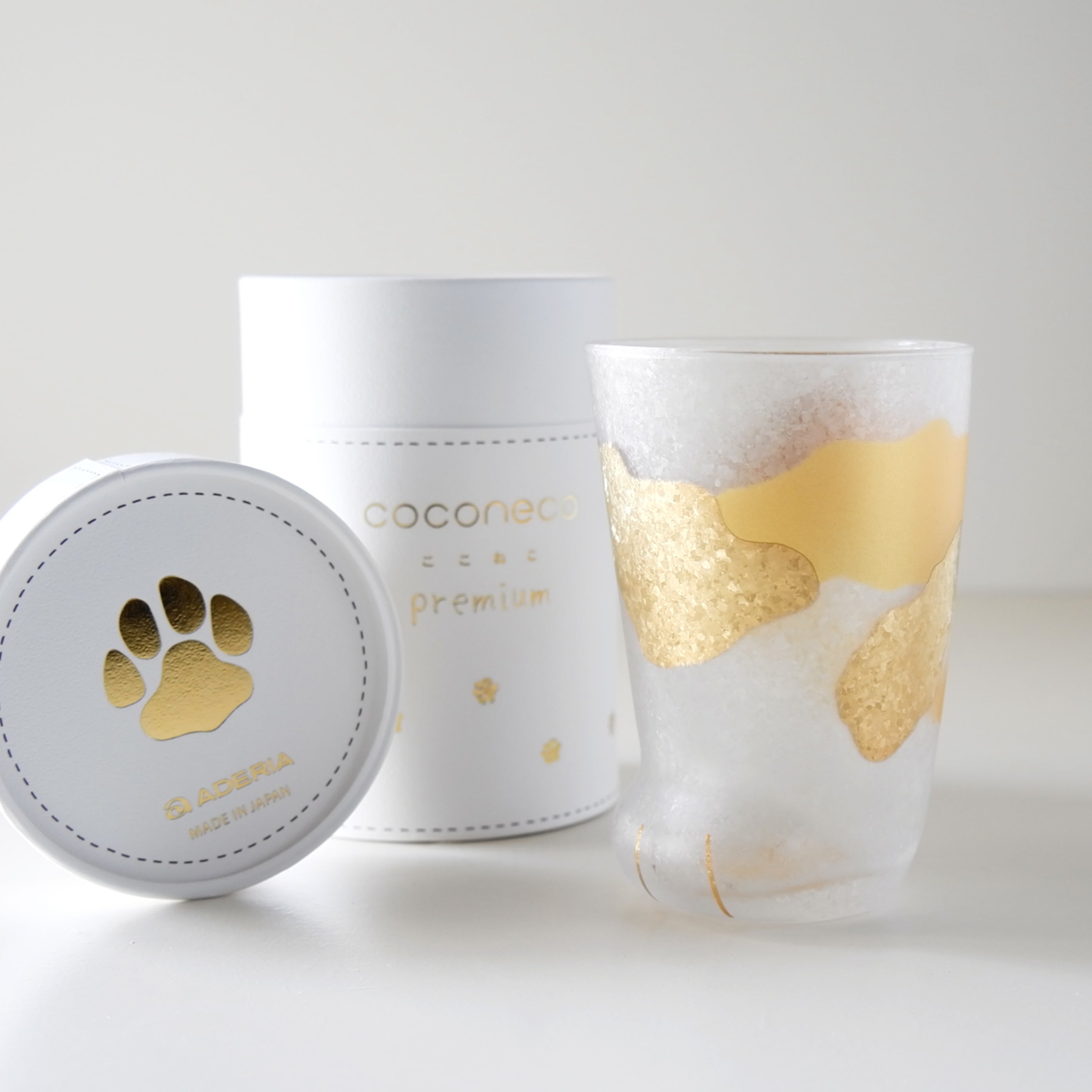 ADERIA Gold Glass Cup Coconeco Premium Gift Box