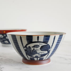 ARITA Ware Tokusa Landscape Donburi & Noodle Bowl