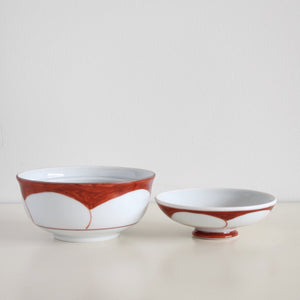 Akae Ume Futamono Hand-drawn Bowl with Lid