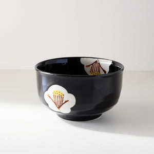 SETO Ware Black Camellia Matcha Bowl