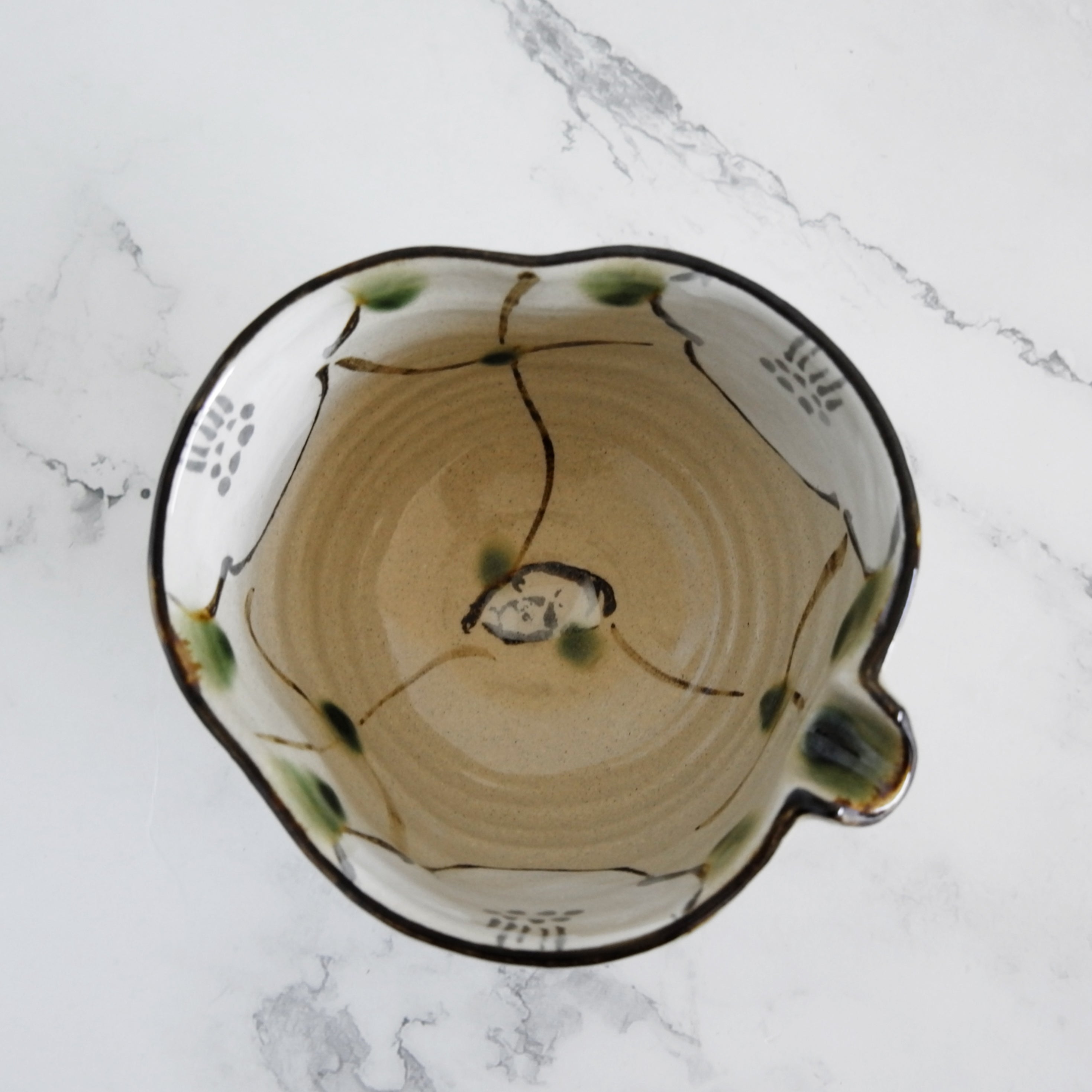 Flower Patterned Katakuchi Bowl