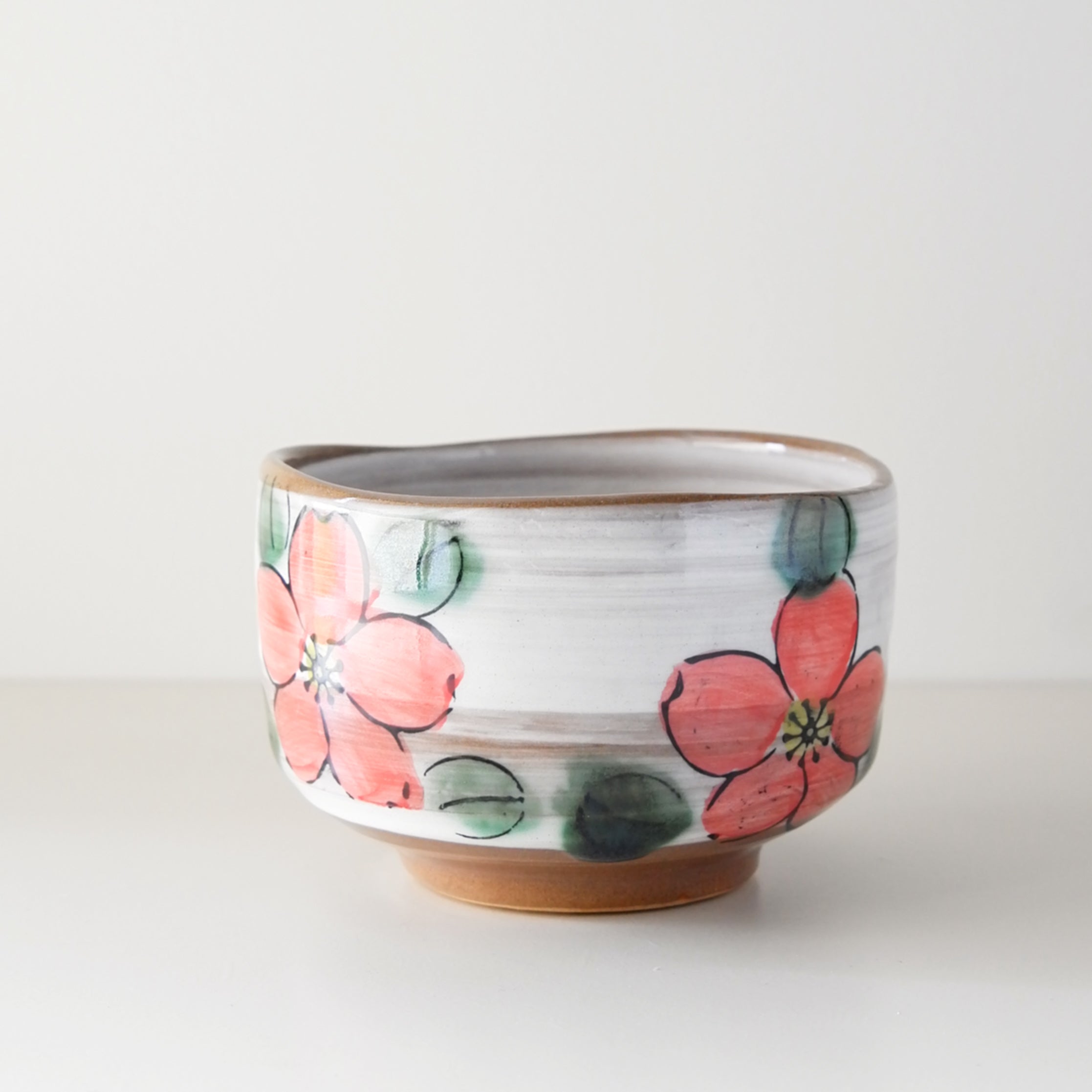 Cherry-Blossom Matcha Bowl Mino Ware