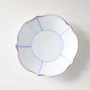 HASAMI Ware Flower-Shaped Deep Plate (Blue)