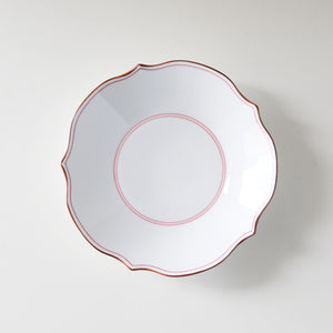 HASAMI Ware Flower-Shaped Deep Plate (Red)