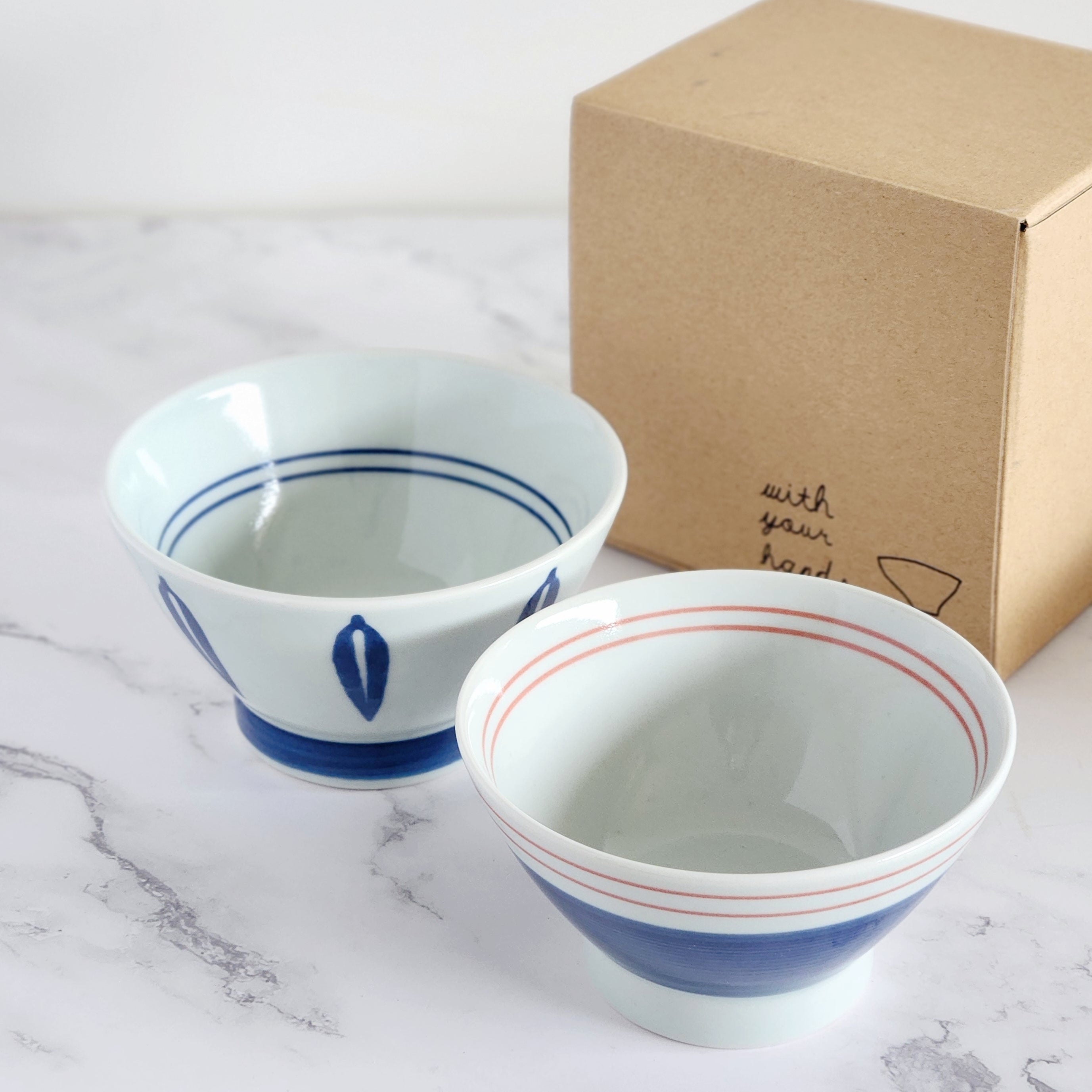 HASAMI Ware Leaf Kurawanka Bowl Gift Set (2pcs)