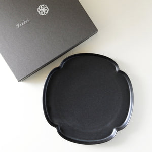 Miyama Tsudoi Tableware - Iron Black Glaze Quince Plate