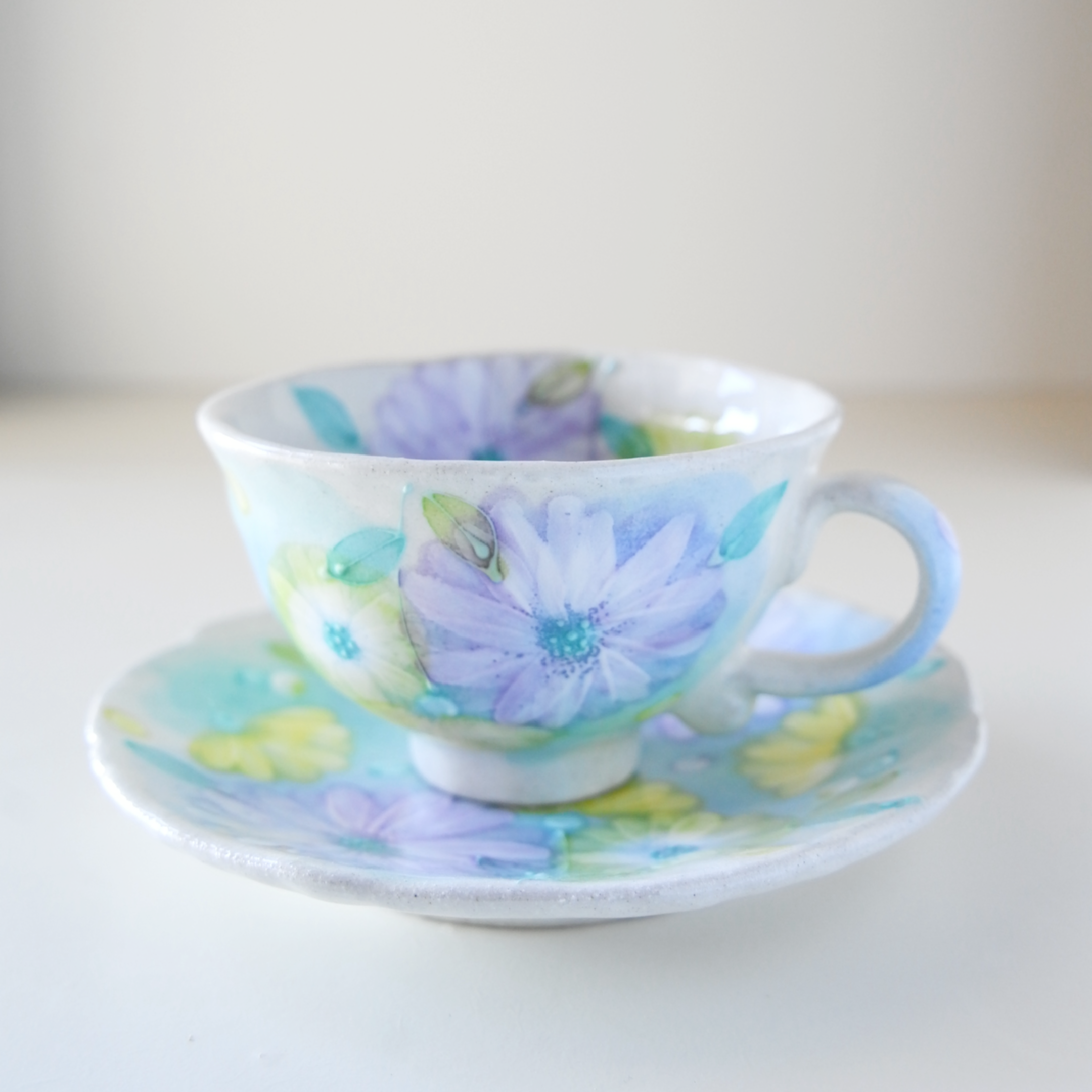 Kohiki Flower Seto Coffee Cup & Saucer