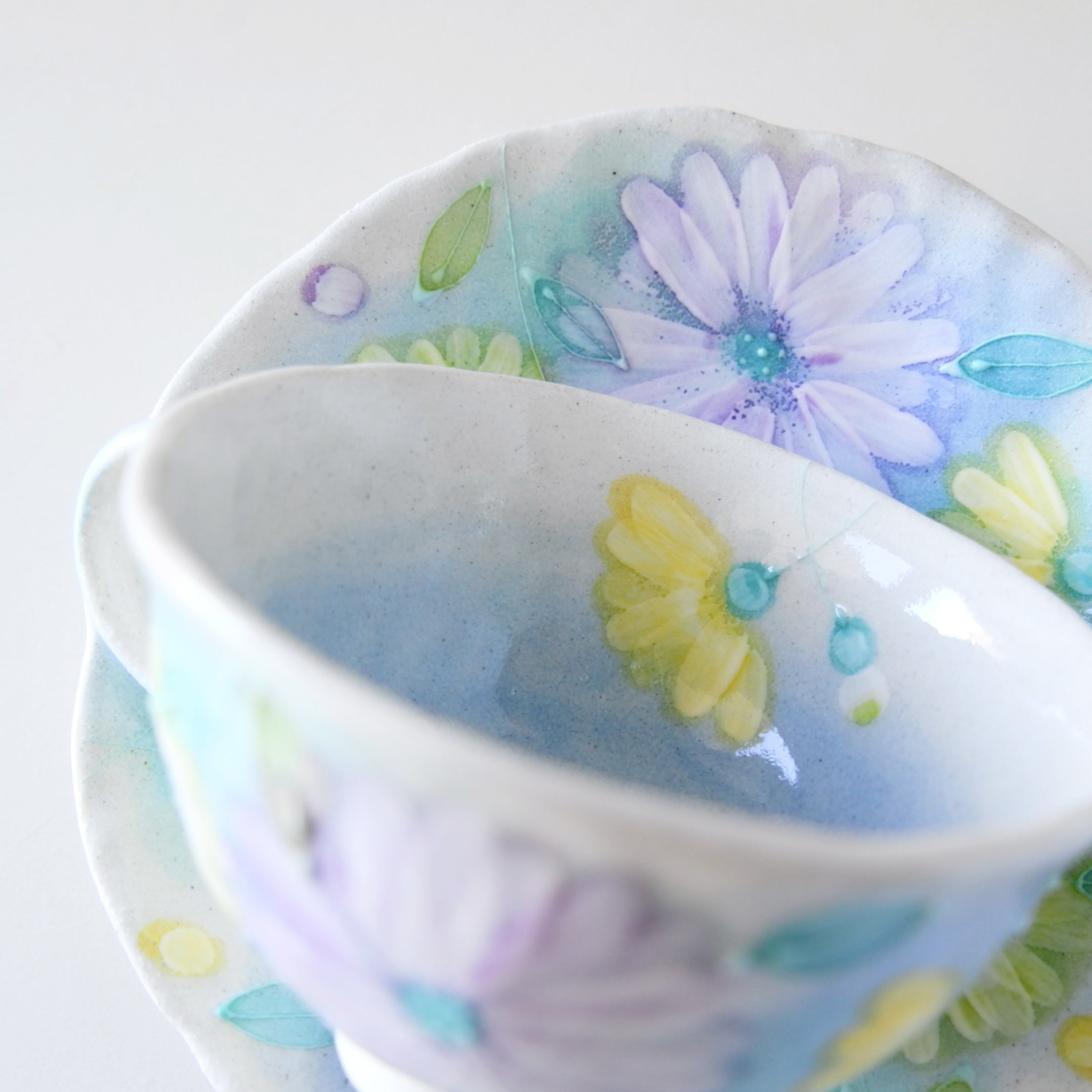 Kohiki Flower Seto Coffee Cup & Saucer