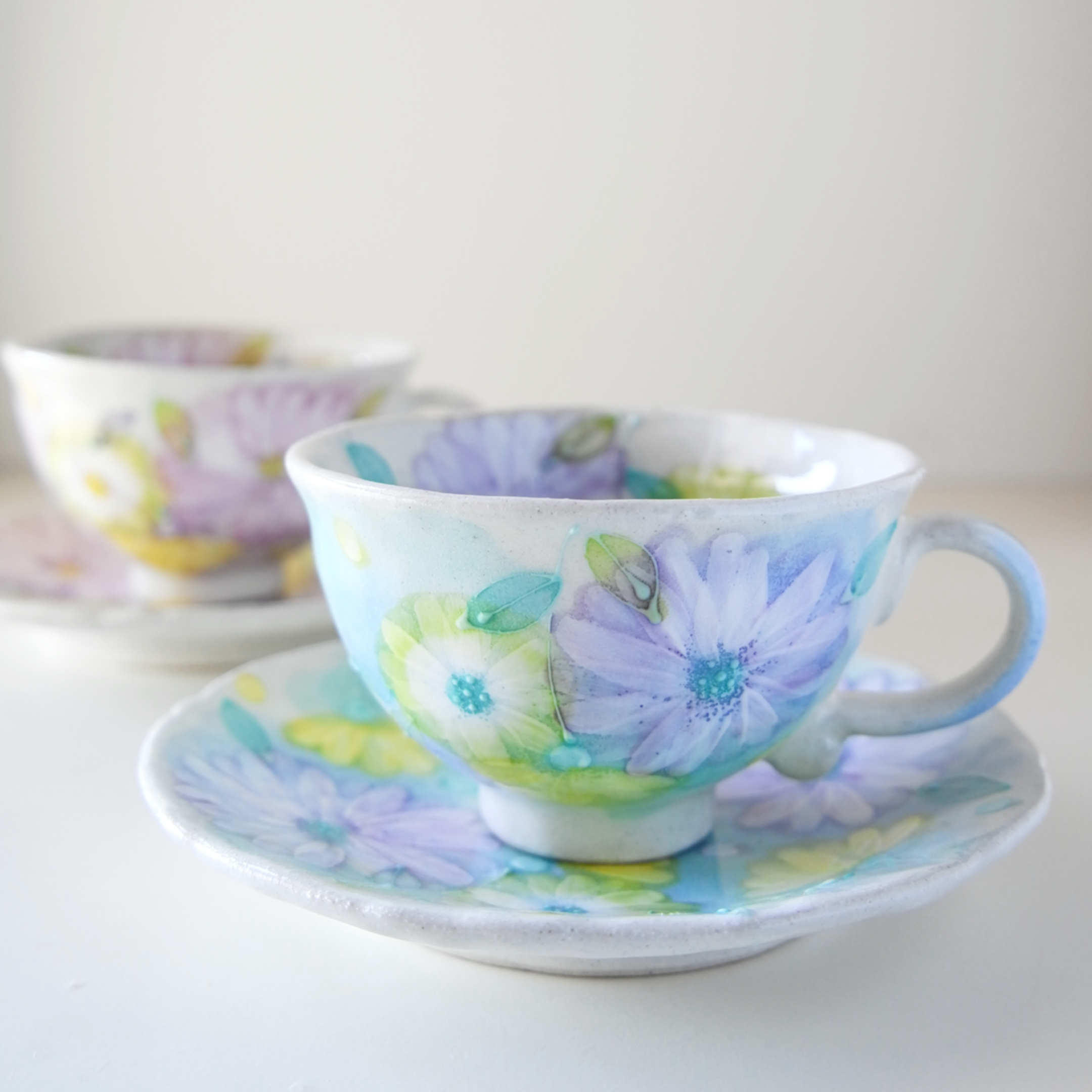 Kohiki Flower Seto Coffee Cup & Saucer