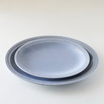 Load image into Gallery viewer, MINO Ware Grey Dotted Rim Oval Plate
