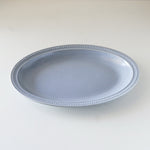 Load image into Gallery viewer, MINO Ware Grey Dotted Rim Oval Plate
