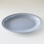 Load image into Gallery viewer, MINO Ware Grey Dotted Rim Oval Plate
