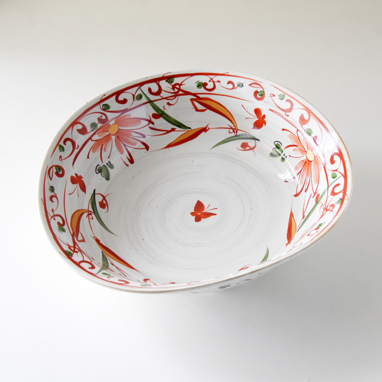 MINO Ware Flower & Butterfly Large Bowl