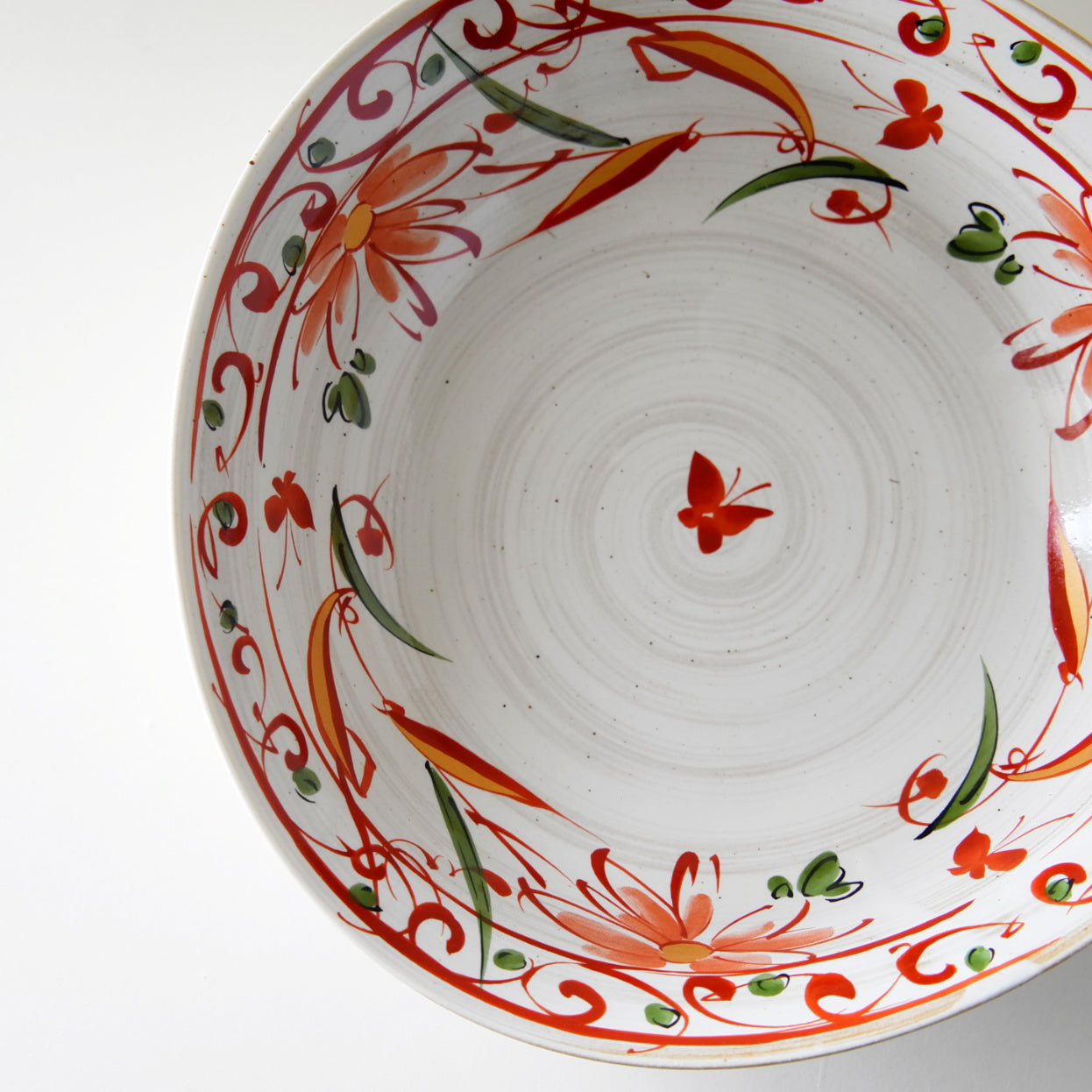 MINO Ware Flower & Butterfly Large Bowl