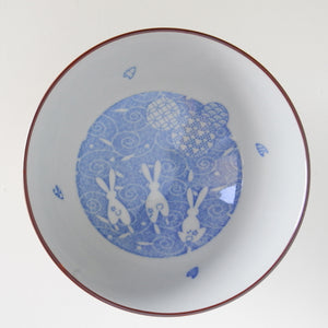 MINO Ware Rabbit  & Flower Rice Bowl