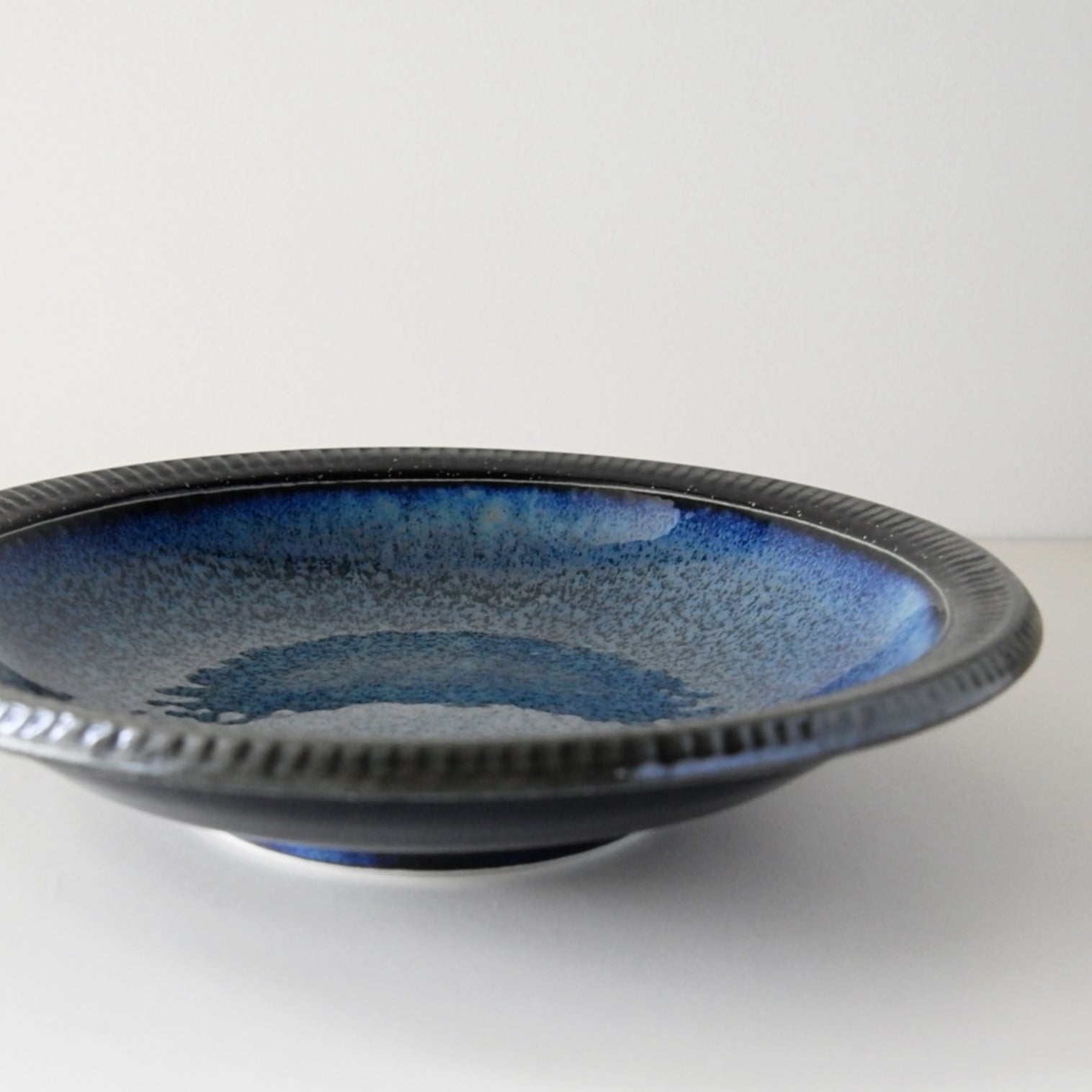 MINO Ware Tokusa Kiln Glazed Blue Deep Plate