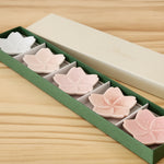 Load image into Gallery viewer, Miyama Porcelain Sakura Chopstick Rest (5pcs)
