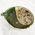 Load image into Gallery viewer, Oribe-Madori Flower Katakuchi Bowl (large)
