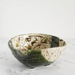 Load image into Gallery viewer, Oribe-Madori Flower Katakuchi Bowl (large)
