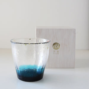 Tsugaru Vidro Kinsai Rock Glass – Ao (Blue)