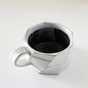 SHIGARAKI Ware White Faceted Mug