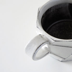 SHIGARAKI Ware White Faceted Mug