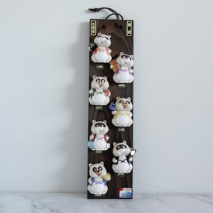 Seven Lucky Tanuki Wall Ornament