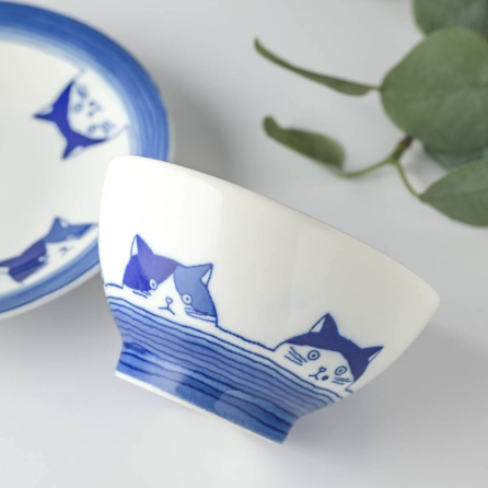 Shichita Cat Mamezara Bowl