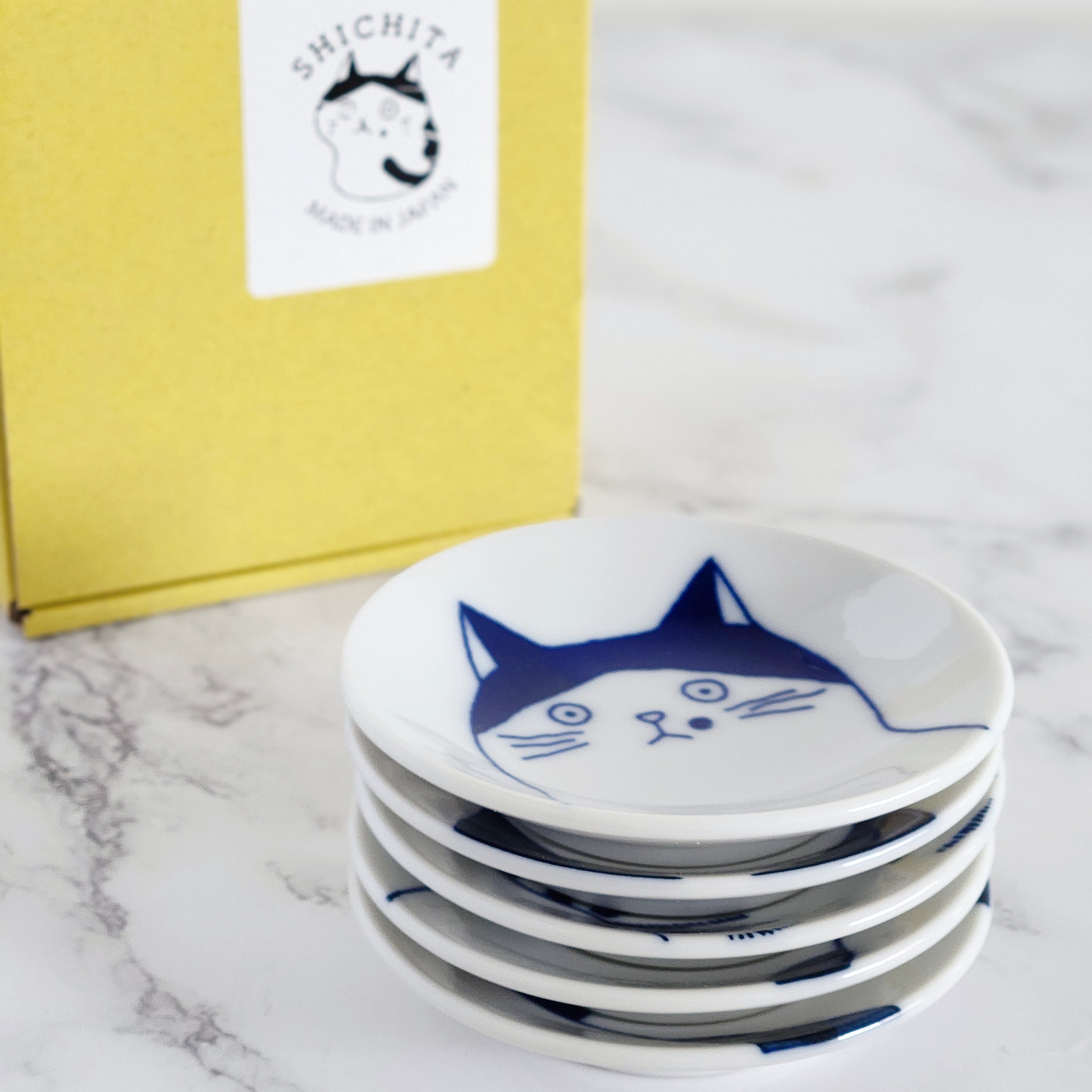 Shichita Cat Mamezara Plate Set (5pcs)