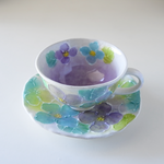 Load image into Gallery viewer, Spring Flower Seto Coffee Cup &amp; Saucer
